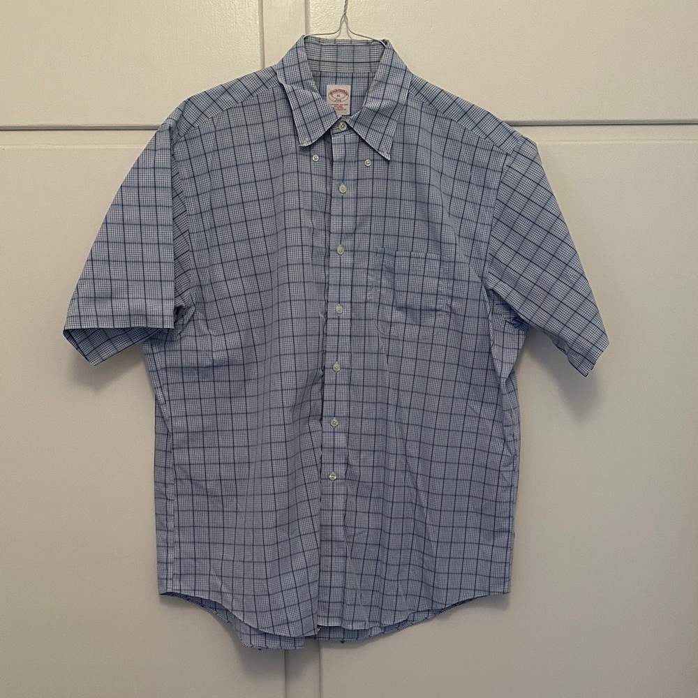 LIKE NEW Vintage Brooks Brothers Cotton Short Sleeve Button Down Checkered Shirt